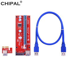 CHIPAL 5pcs VER007S PCI-E 1X to 16X Riser Card VER007 PCI Express Adapter 0.6M USB 3.0 Cable SATA Power for GPU Graphics Card 2024 - buy cheap