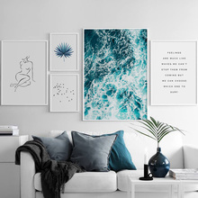 Sea Bird Leaves Line Body Art Print Quote Nordic Posters And Prints Wall Art Canvas Painting Wall Pictures For Living Room Decor 2024 - buy cheap