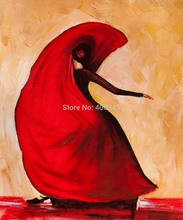 Pintura al óleo moderna abstracta para mujer, lienzo de arte para habitación, bailarina de Flamenco de alta calidad, pintada a mano 2024 - compra barato
