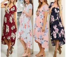 NEW Fashion Women Maternity Dress Clothes Short Sleeve V Neck Loose Summer Pregnant Dresses for Maternity Photography Props 2024 - buy cheap