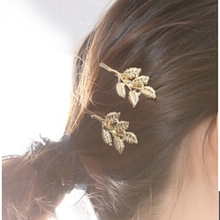 Lovely Leaves Gold Color Punk Hairpin Hair Pins Hair Clips Vintage Hairpins Hairgrips Lady Elegance Hair Accessories For Women 2024 - buy cheap