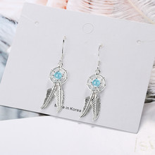 925 Sterling Silver Feather Charm Drop Earrings for Women Wedding Sterling Silver Jewelry Bijoux eh1181 2024 - buy cheap