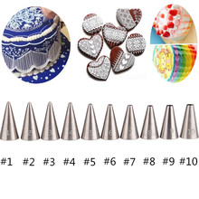 Boquillas de hielo para crema pastelera, conjunto de boquillas de decoración, herramientas de acero inoxidable para pasteles, 10 Uds. 2024 - compra barato