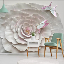 Papel tapiz personalizado 3D, flor estéreo, flores, mariposa, Fondo de TV, decoración de pared del hogar, material impermeable de alta calidad 2024 - compra barato