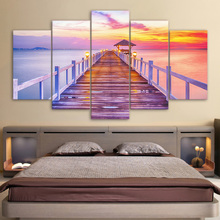 Lienzo HD impreso, pintura decorativa de mar para el hogar, 5 piezas, arte de pared de playa, imágenes de paisaje Modular para sala de estar, obra de arte, póster 2024 - compra barato