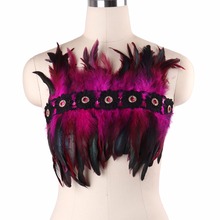 Harajuku Gothic Bondage Harness Lingerie Exotic Alluring Feathers Body Harness Feather Tops Bralette 90s Rave Wear DO0601 2024 - buy cheap