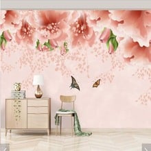 Pintura a mano moderna, papel tapiz con estampado de flores rosas, Mural para pared de salón, decoración de pared, murales 3d, personalizado, cualquier tamaño, Floral 2024 - compra barato