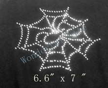 Free shipping   hotfix  rhinestone Iron On bling transfer  design spider web for you really nice 2024 - buy cheap