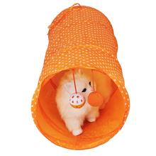 Túnel plegable para mascotas, entretenimiento divertido, tubo de juguete para gato de juguete con campana colgante para gatitos 2024 - compra barato