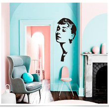 Виниловые Настенные стикеры Одри Хепберн, художественная роспись, домашний декор, наклейка, обои, украшение для дома, для девочек, комнаты, искусство A888 2024 - купить недорого