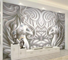 Beibehang personalizado papel de parede 3d mural em relevo beleza escultura moda moderna fundo sala estar 2024 - compre barato