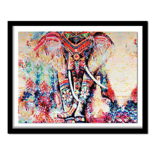 Diy pintura diamante elefante colorido cheia strass ponto cruz 5d diamante bordado decoração para casa zb816 2024 - compre barato