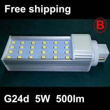 5W led bulb G24d-1 G24d-2 G24d-3 led PL lights 5W 24led 2835smd PL lamp  downlight Bulb AC85-265v 3 years warranty 2024 - buy cheap