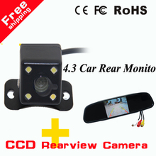 2 in 1 car parking system HD CCD rear view Camera + Auto Parking back up camera + 4.3" HD Digital Car Mirror Monitor 2024 - buy cheap