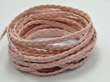 Cuerda de polipiel trenzada para joyería, cordón plano de color rosa pálido de 32,8 pies, 5x1mm 2023 - compra barato