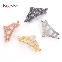 Neovivi Crown Charms Pave White Micro Cubic Zircon Copper Hollow Charm for Jewelry Making Bracelets Necklaces DIY Accessories 2024 - buy cheap