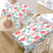 Custom Simple Flower Pattern Table Cloth Oxford Print Rectangular Waterproof Oilproof Table Cover Square Wedding Tablecloth 2024 - buy cheap