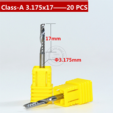 Класс А 20 шт 3,175 мм * 17 мм, деревообрабатывающий инструмент с ЧПУ, карбидная концевая фреза, деревообрабатывающий вставной Фрезер, класс А 1 Флейта концевая фреза, МДФ, ПВХ, акрил 2024 - купить недорого