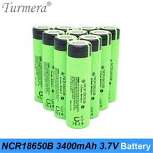 Turmera 100% новый Оригинальный NCR18650B 3,7 в 3400 мАч 18650 литиевая аккумуляторная батарея для шуруповерта и фонарика батареи 2024 - купить недорого