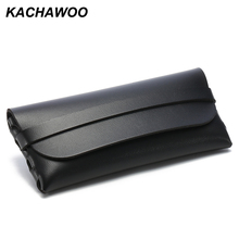 Kachawoo sunglasses reading glasses carry bag fashion black white handmade PU leather case for sunglasses women wholesale 2024 - buy cheap