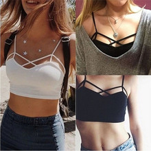 Sexy Women Cut Out White Bra Bustier Crop fashion Top Bralette Strappy Crochet Cropped Blusas Bandage Halter Tank Tops Camisole 2024 - buy cheap
