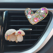 Lovely Diamond Mushroom Solid Car Perfume Heart Vent Clip Outlet Fragrances Auto Interior Decor For Girl's Air Freshener Aroma 2024 - buy cheap