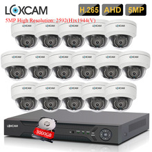 LOXCAM-sistema de seguridad CCTV H.265 + 5MP, Kit de Visión Nocturna exterior de videovigilancia, Ultra HD, 16 canales, DVR 2024 - compra barato