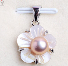 women Jewelry Pendant Necklace bright purple pearl shell pearl flower Pendant chain highlight Natural Freshwater pearl 2024 - buy cheap