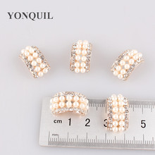 Broche metálico de diamantes de imitación con perlas decorativas, accesorios para el cabello, broche, Material de Pin, accesorios de joyería, 30 Uds./lote MYQB017 2024 - compra barato