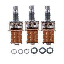 Yibuy 3x Push Pull Guitar Potentiometer A500k Coil Tap 18mm Shaft 2024 - buy cheap