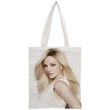 Пользовательская Сумка-тоут Britney, многоразовая сумка, женская сумка через плечо, складные хлопчатобумажные холщовые сумки для покупок 2024 - купить недорого