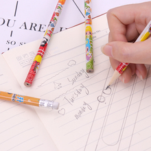 Borrador de lápiz de dibujos animados para niños y estudiantes, 10 Uds. De lápiz de madera Hb, palo de pluma de Color, bosquejo de pintura, escritura, papelería para estudiantes 2024 - compra barato