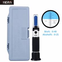 yieryi New Brand 0~40% Brix 0~25% Alcohol Wort Specific Gravity Refractometer Beer Fruit Juice Wine Sugar Test Meter with box 2024 - buy cheap