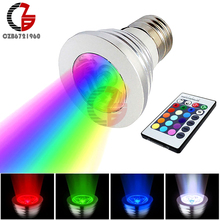 Bombilla de punto mágico de luz LED RGB, lámpara con Control remoto inalámbrico, 3W, 16 colores, E27, novedad 2024 - compra barato