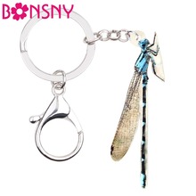 Bonsny chaveiro acrílico de anime dragonfly, porta-chaves porta-chaves, joia para mulheres, mochila, charmoso 2024 - compre barato