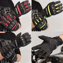 Мотоциклетные гоночные перчатки guantes motocicleta gant, мотоциклетные кожаные перчатки luva motociclista с подогревом из углеродного волокна 2024 - купить недорого