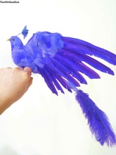 large 50x45cm dark blue feathers Phoenix spreading wings bird hard model,home garden decoration ornaments gift s1434 2024 - buy cheap