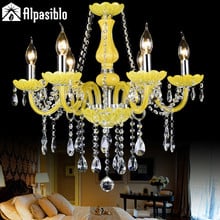 K9 Clear Crystal yellow Chandelier 6/8/10 Arm Noble Luxurious Lustres De Cristal Chandeliers Home lighting 2024 - buy cheap
