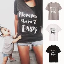 Женская футболка размера плюс Mommin Ain't Easy, топ, женские футболки для мам, Tumblr, модная повседневная футболка с буквенным принтом, хипстер, Прямая поставка 2024 - купить недорого
