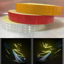Calcomanías reflectantes de PVC para bicicleta, cinta adhesiva de seguridad en bicicleta, color blanco, rojo y amarillo, 25mm x 50m 2024 - compra barato