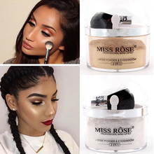 Miss Rose Make Up осветлитель для лица Контур 2 в 1 рассыпчатая пудра блестящие тени для век порошок блеск для лица, косметическое средство, макияж пудра 2024 - купить недорого