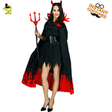 Disfraz de Halloween de llamas del diablo para mujer, capa de reina malvada, Purim, fiesta de juegos de rol, vestido de fantasía para mujer adulta 2024 - compra barato