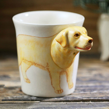 200ml hand-painted animal mug 3D stereo labrador ceramic cup animal cartoon coffee cup environmentally friendly material 2024 - buy cheap