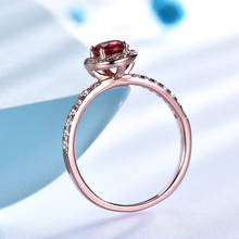Женское кольцо UMCHO с красным гранатом, из стерлингового серебра 925 пробы, Подарочные кольца с камнем на день рождения, Модный классический подарок на свадьбу, помолвку 2024 - купить недорого