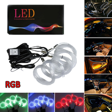 6M Sound Active EL Neon Strip Light RGB LED Car Interior Light Multicolor Bluetooth Phone Control Atmosphere Light 12V 2024 - buy cheap