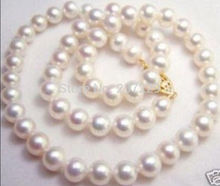 Colar feminino com pérolas cor branca do sul, 8-9mm, presente feminino, jóias, preço de atacado 2024 - compre barato