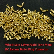 Whole Sale 6.0mm Gold Tone Metal RC Banana Bullet Plug Connector Male Female  For ESC Battery Motor RC car RC boat RC airplane 2024 - buy cheap