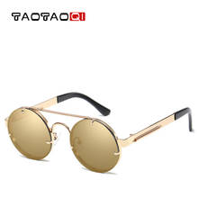 TAOTAOQI Fashion Round Sunglasses Women Brand Designer Spring Mirror Leg Vintage Punk Sun Glasses Men UV400 Female Oculos De Sol 2024 - buy cheap