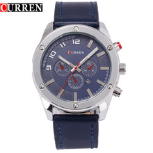 New CURREN Watch Brand Fashion Men Sports Watches Men's Quartz Date Leather Strap Military Army Waterproof Wrist watch 8204 2024 - buy cheap