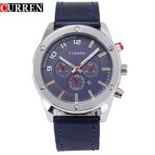 Nuevo reloj CURREN, relojes deportivos para hombre a la moda, reloj de pulsera resistente al agua con correa de cuero y fecha de cuarzo para hombre, reloj de pulsera militar 8204 2024 - compra barato